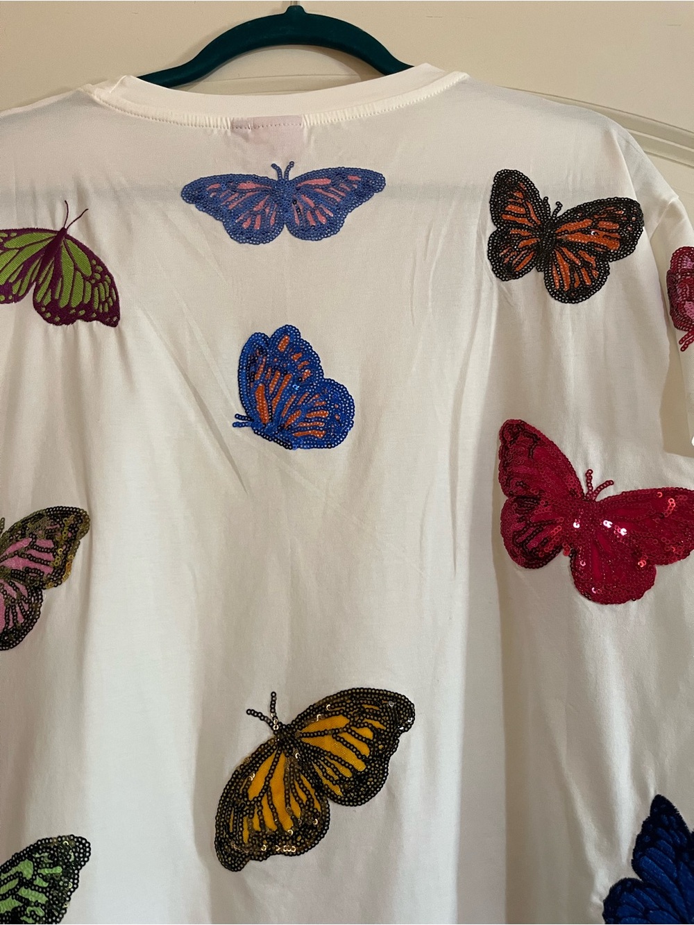 Queen of Sparkles NWT Butterfly Tee. Size Large short sleeve colorful - Picture 6 of 13